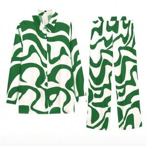 Green and White Kids Pajamas